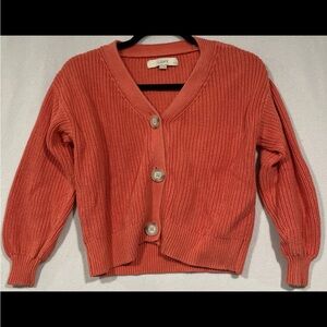 LOFT Women's Vibrant Coral Cardigan
